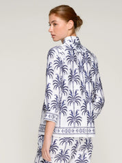 Vilagallo Tiffany Palm Trees & Toucan Print Shirt