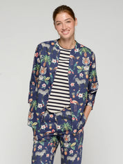 Vilagallo Juiet Navy Jungle Disco Marino Print Shirt