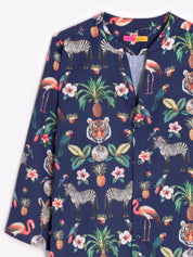 Vilagallo Juiet Navy Jungle Disco Marino Print Shirt