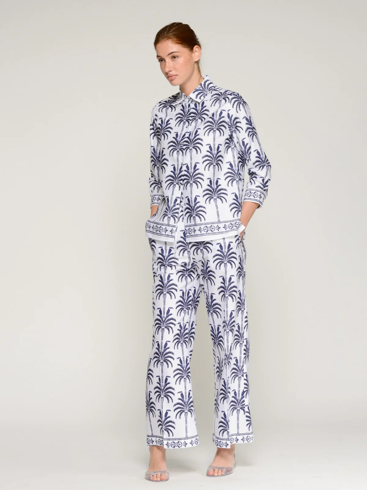 Vilagallo Tiffany Palm Trees & Toucan Print Shirt