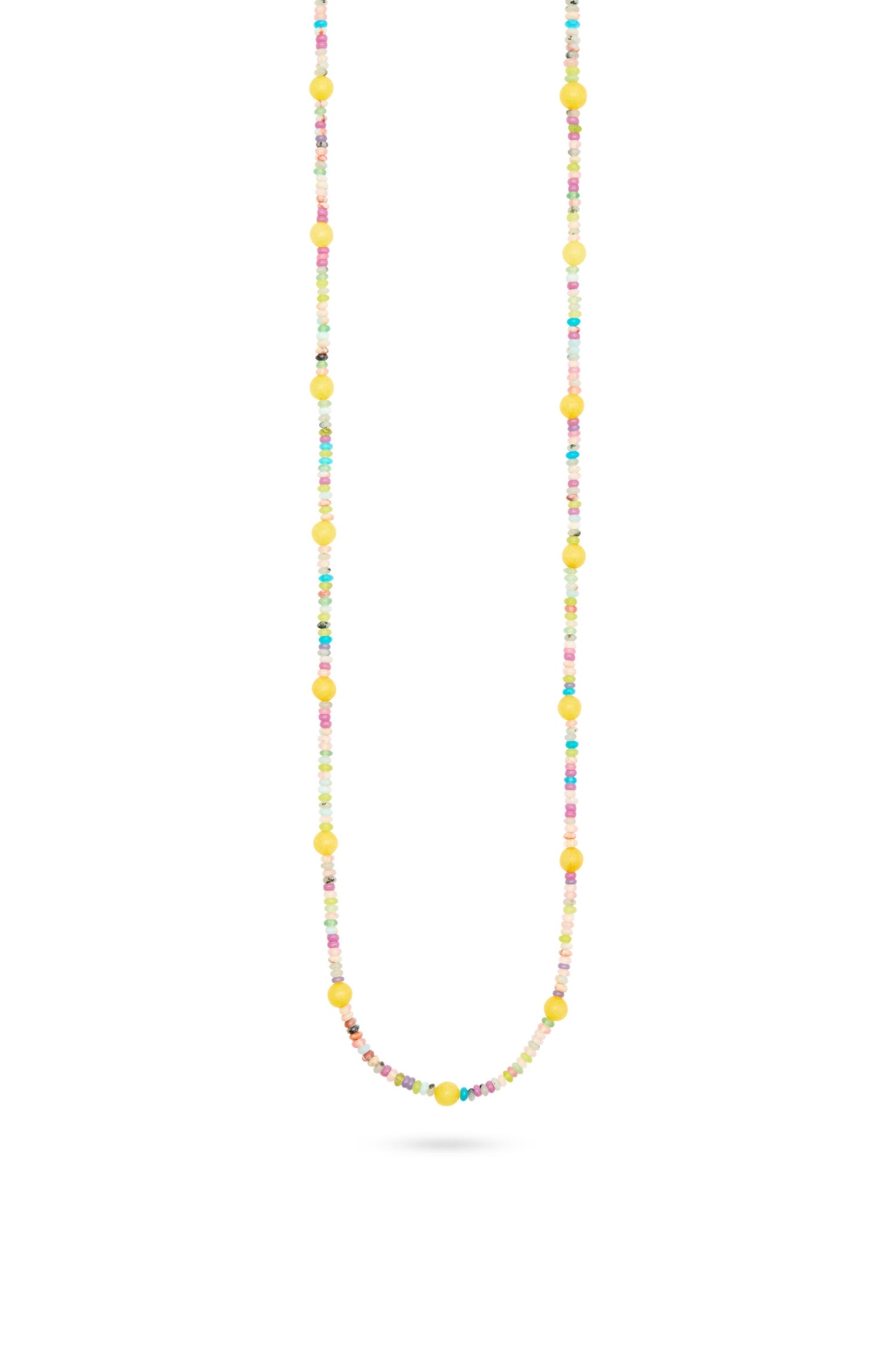 Talis Chains Long Beaded Necklace — Yellow Jade