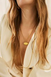 Talis Chains Yellow Jade Eye Pendant Necklace