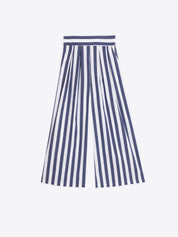 Vilagallo Pleated Stripe Navy/White Trousers