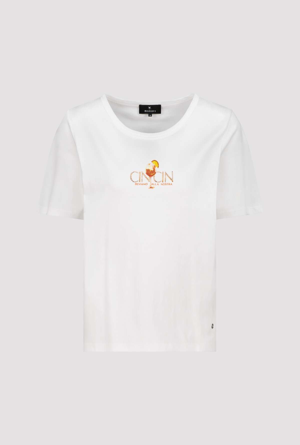 Monari CinCin Short Sleeve T-Shirt with Rhinestones