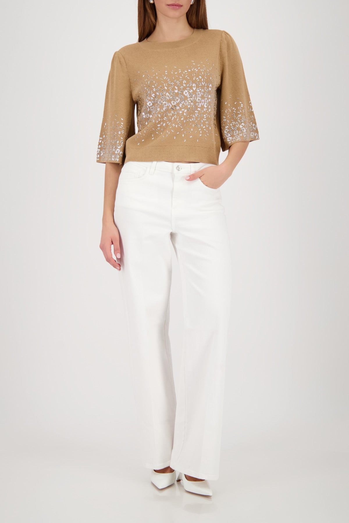 Monari Viva Italia Pullover with Jewelry Details