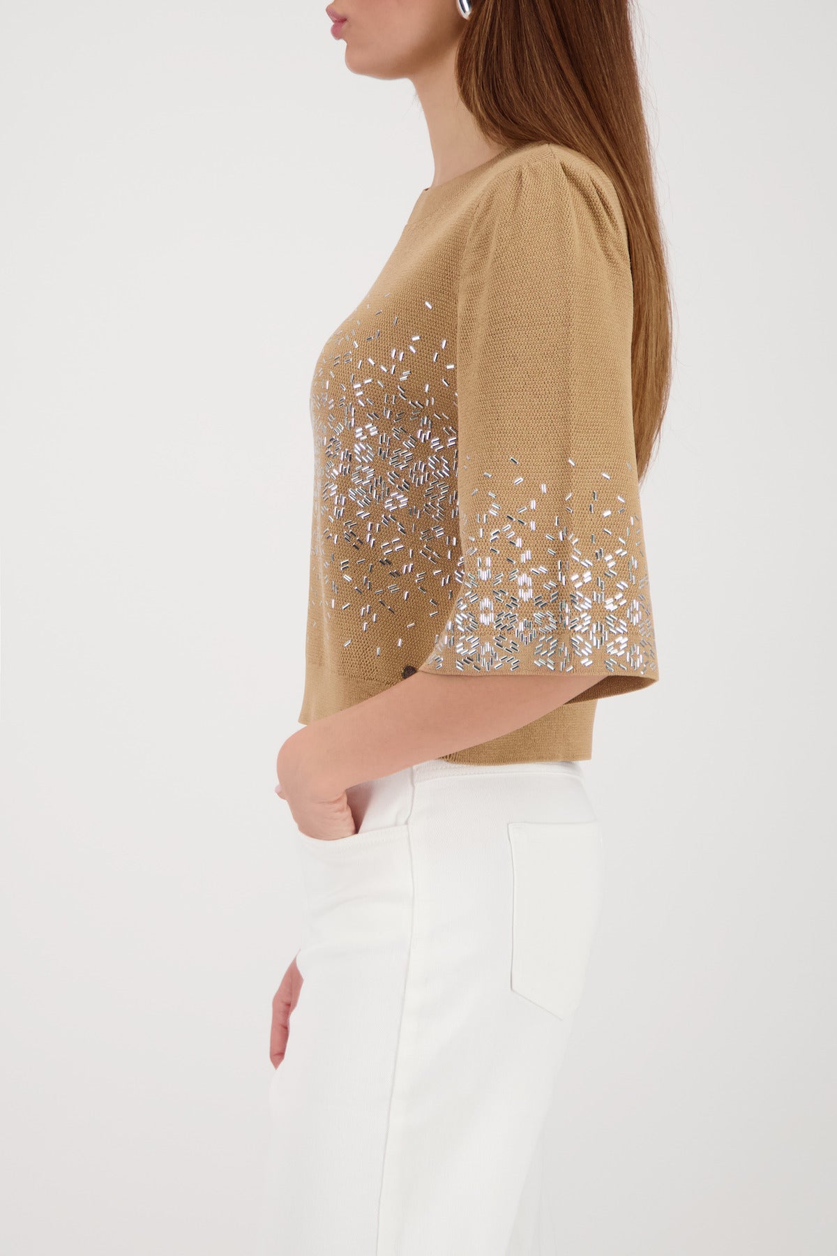 Monari Viva Italia Pullover with Jewelry Details
