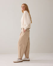 Summum Woman Balloon Fit Cotton Blend Pants Alpaca