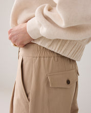 Summum Woman Balloon Fit Cotton Blend Pants Alpaca