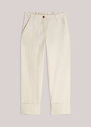 Summum Woman Cotton Blend Pants Ivory