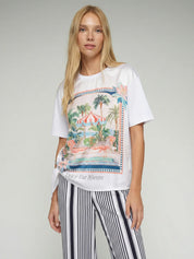 Vilagallo Keira Cheetah in Ibiza Print T-Shirt