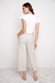 UP! Pants Linen Effect Techno Wide Leg Cropped Pant 68881