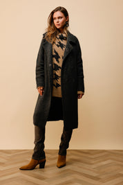 Monari Knitted Coat Jacket + Brooch