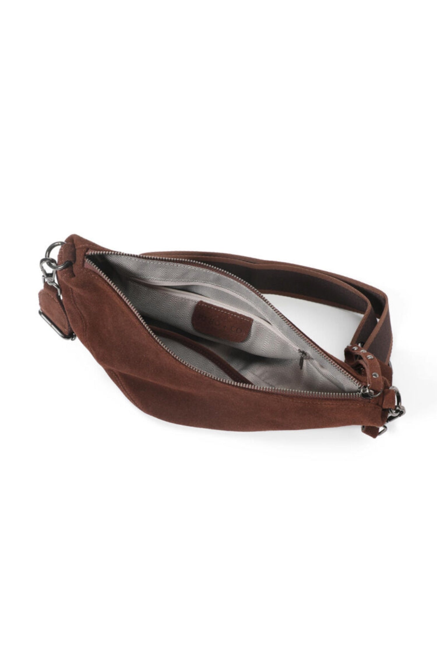Hi Ho & Co Crescent Suede Leather Crossbody Bag