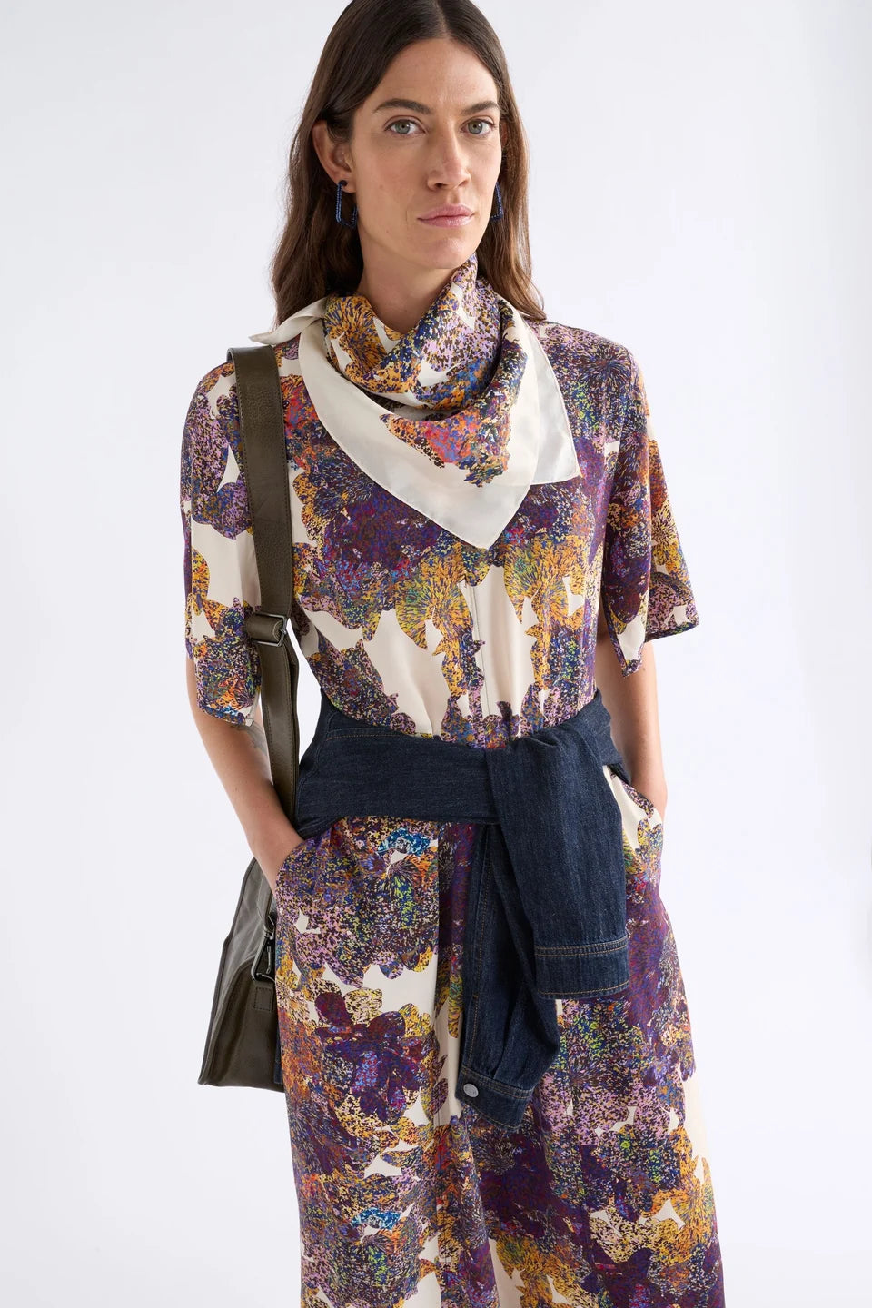 Elk Lantis Print Silk Scarf