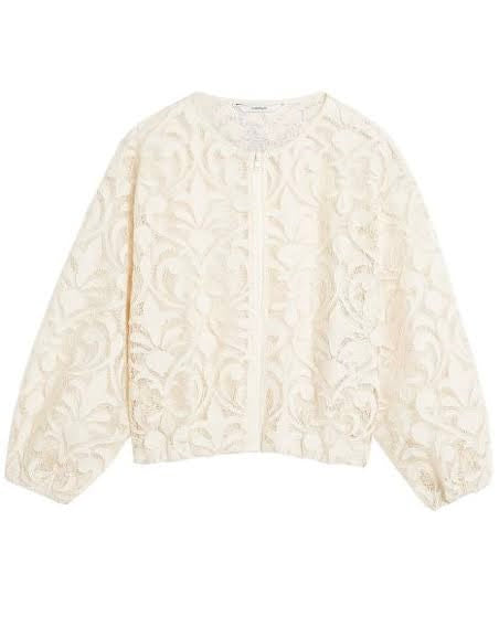 Summum Woman Lace Bomber Jacket Ivory