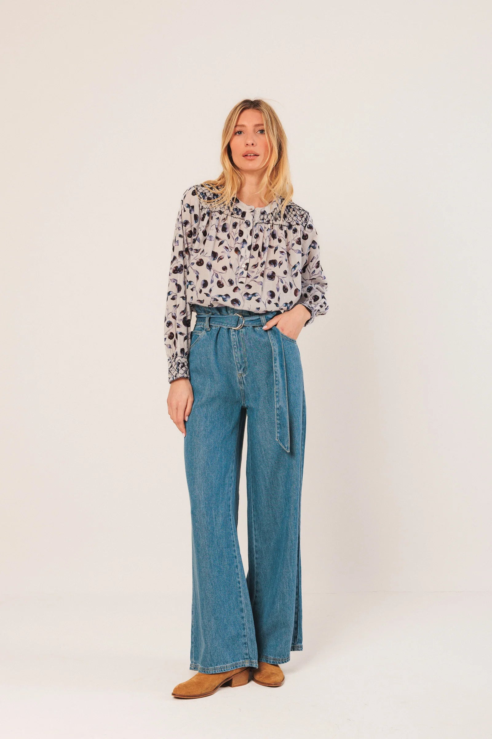 Indi & Cold Smock Shoulder Detail Blouse