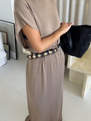 Senso Bobbi I Cocoa Calf Leather Belt