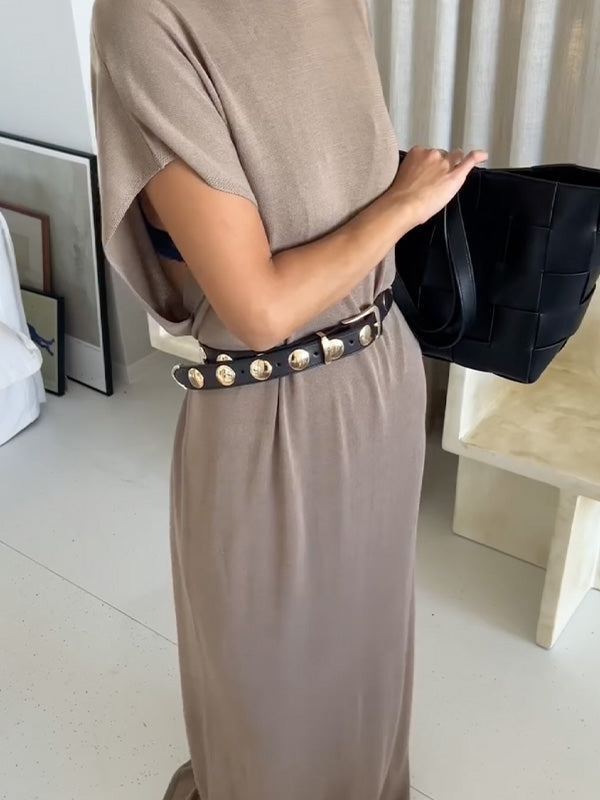 Senso Bobbi I Cocoa Calf Leather Belt