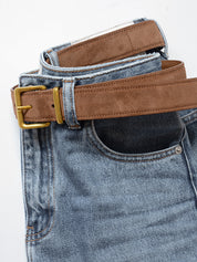 Senso Brianna I Chestnut Calf Suede Leather Belt