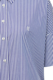Cable Melbourne Cove Cotton Boxy Shirt - Blue Stripe