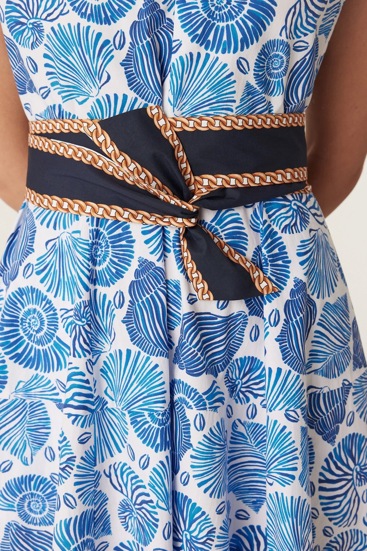 Cable Melbourne Monique Midi Dress - Blue Shell Print