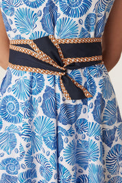 Cable Melbourne Monique Midi Dress - Blue Shell Print