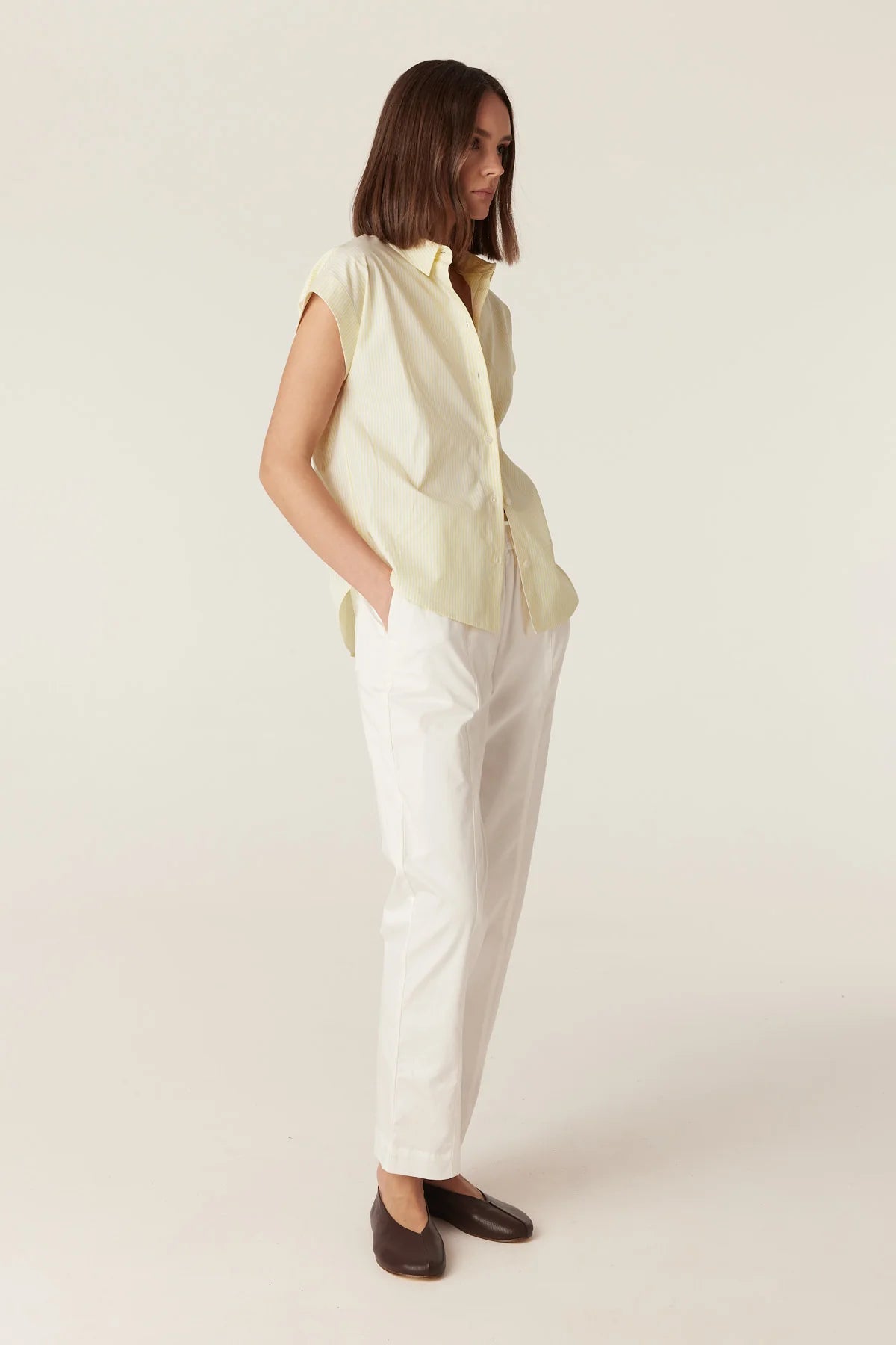 Cable Melbourne Portsea Shirt - Yellow Stripe