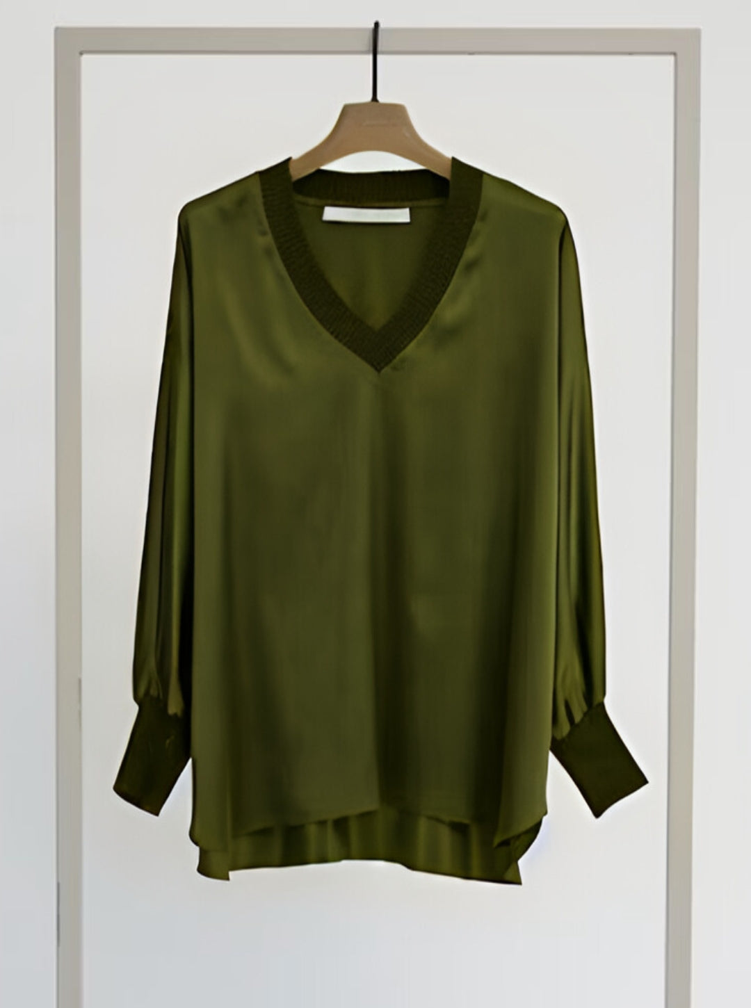 Olive Silk Blouse