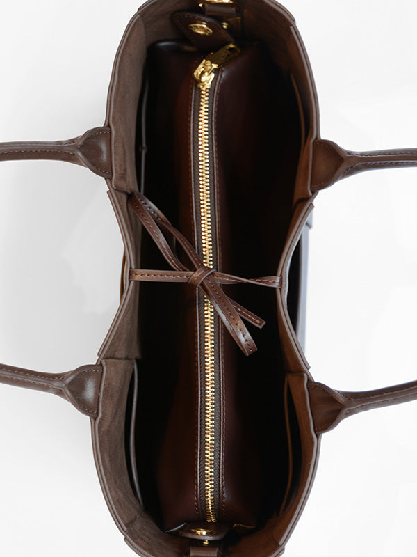 Senso Denver Chocolate Calf Leather Tote Handbag