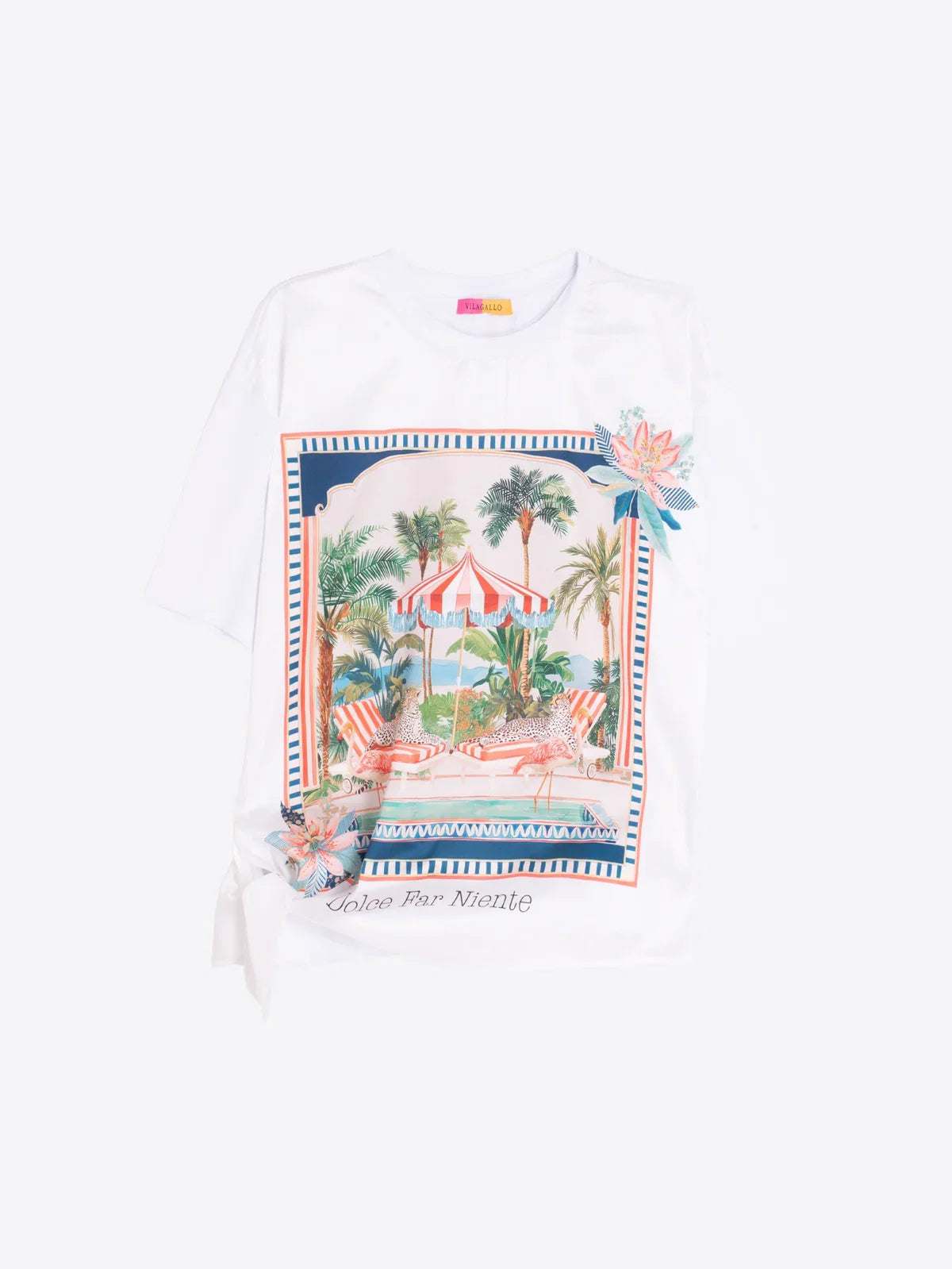 Vilagallo Keira Cheetah in Ibiza Print T-Shirt