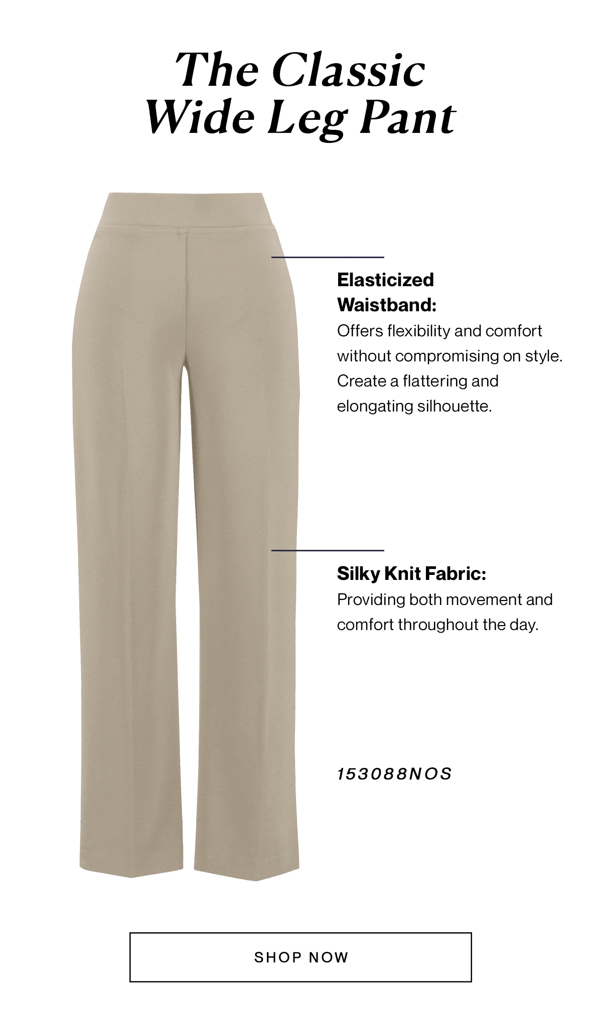Joseph Ribkoff Classic Wide Leg Pant