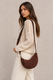 Hi Ho & Co Crescent Suede Leather Crossbody Bag