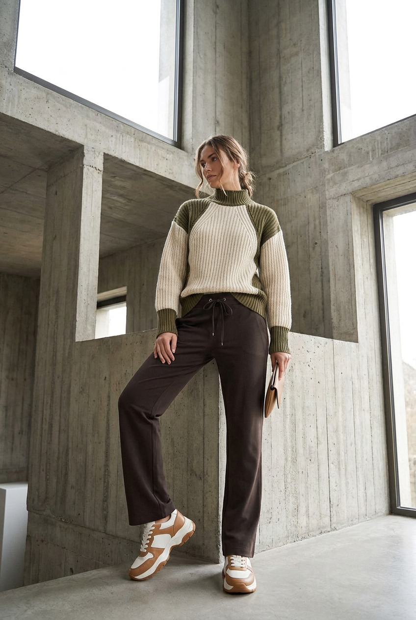 Raffaello Rossi Candice Straight Jogger - Dark Brown