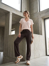 Raffaello Rossi Candice Straight Jogger - Dark Brown