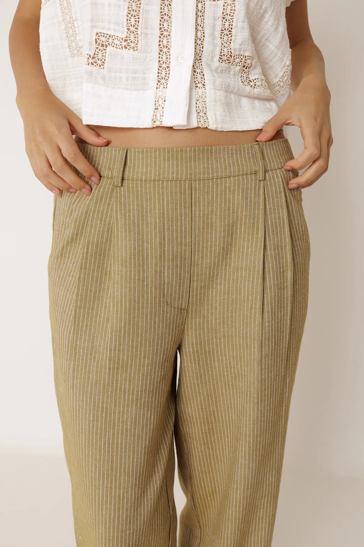 Indi & Cold Pleated Pinstripe Trouser