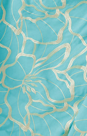 Sacha Drake Ithaca Cotton Midi Faux Wrap Dress Aqua Gold