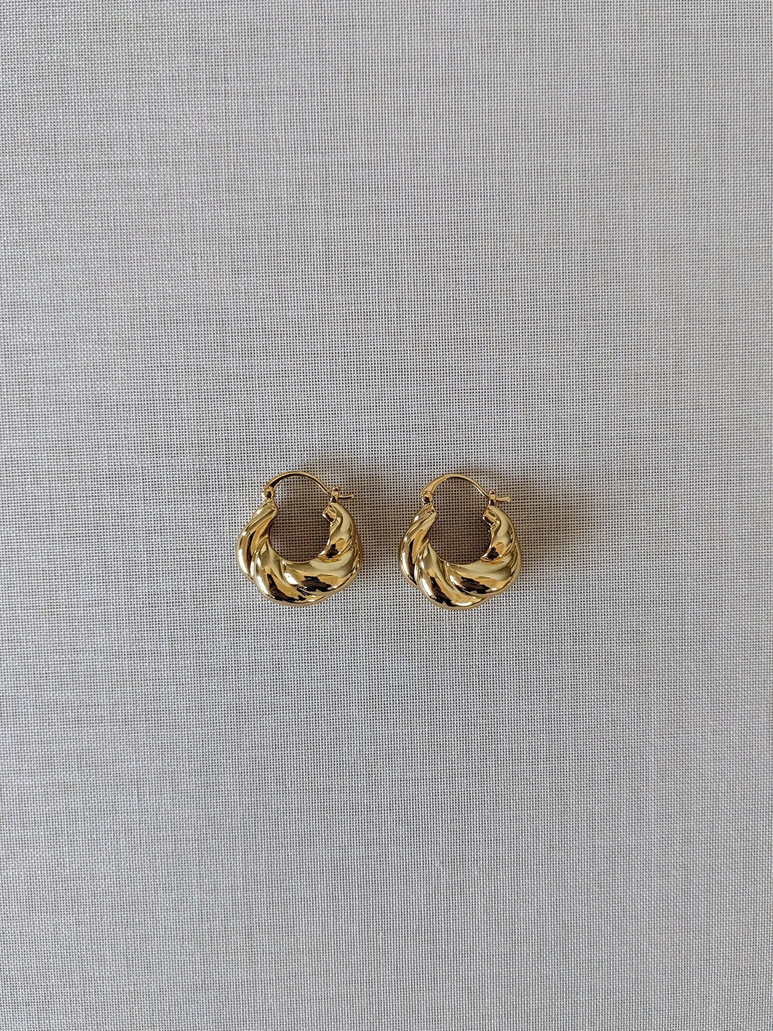 Lenny Puff Hoop Luxe Gold Earrings