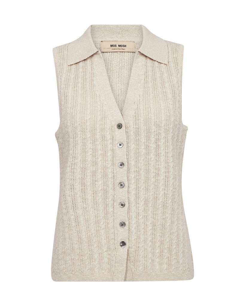 Mos Mosh Rinja Marisol Line Knit Top Ecru
