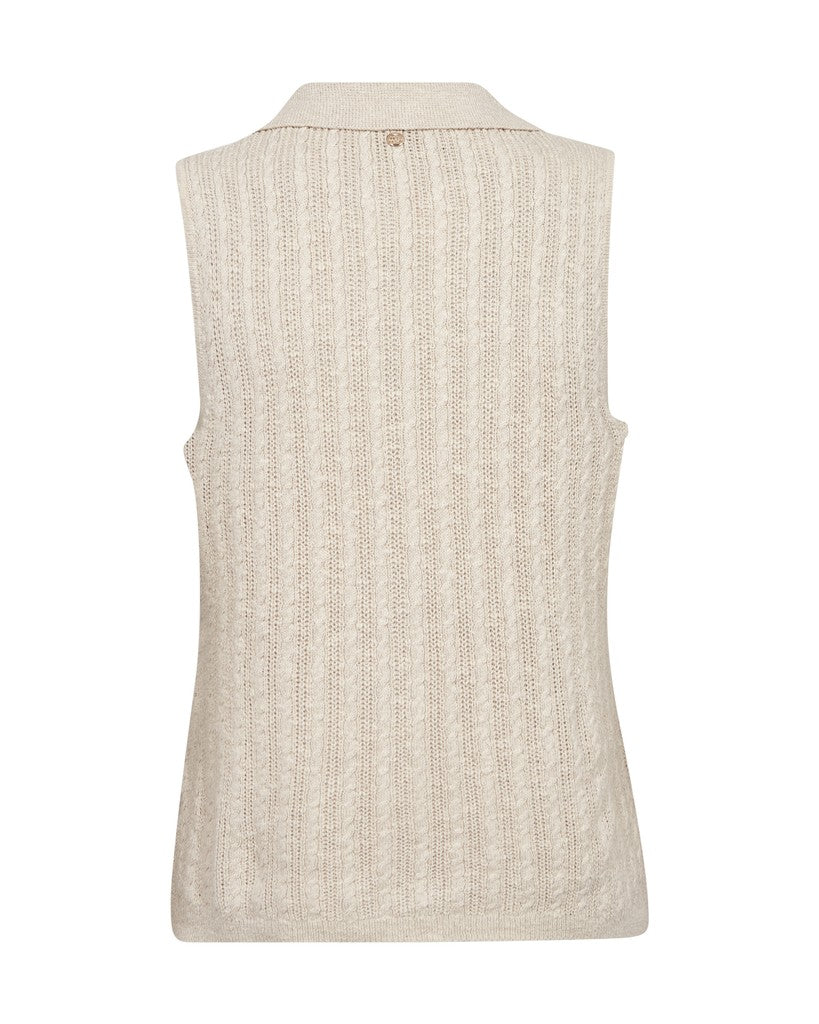 Mos Mosh Rinja Marisol Line Knit Top Ecru