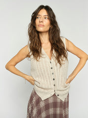 Mos Mosh Rinja Marisol Line Knit Top Ecru