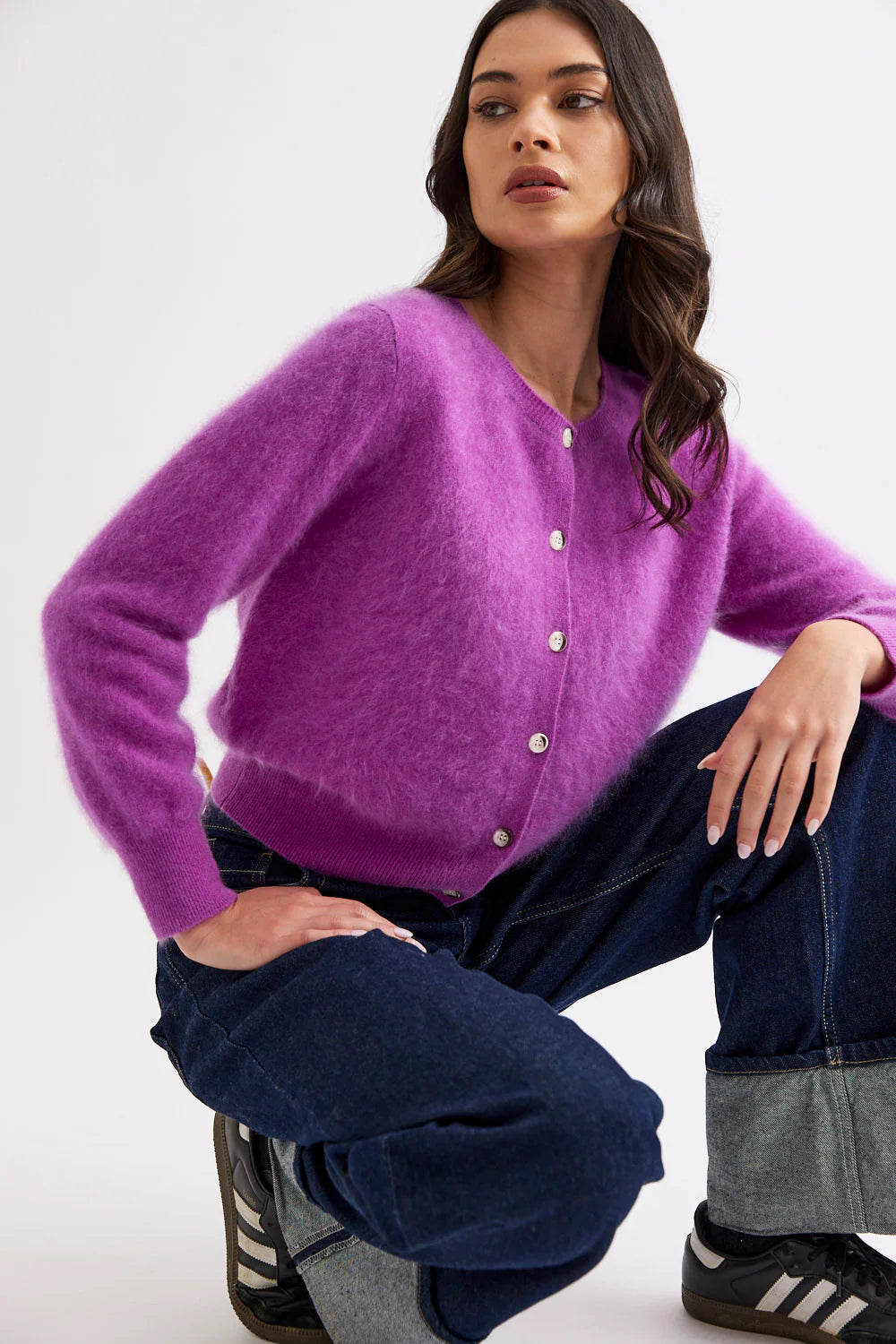 Mia Fratino Sierra Brushed Cashmere/Merino Cardi