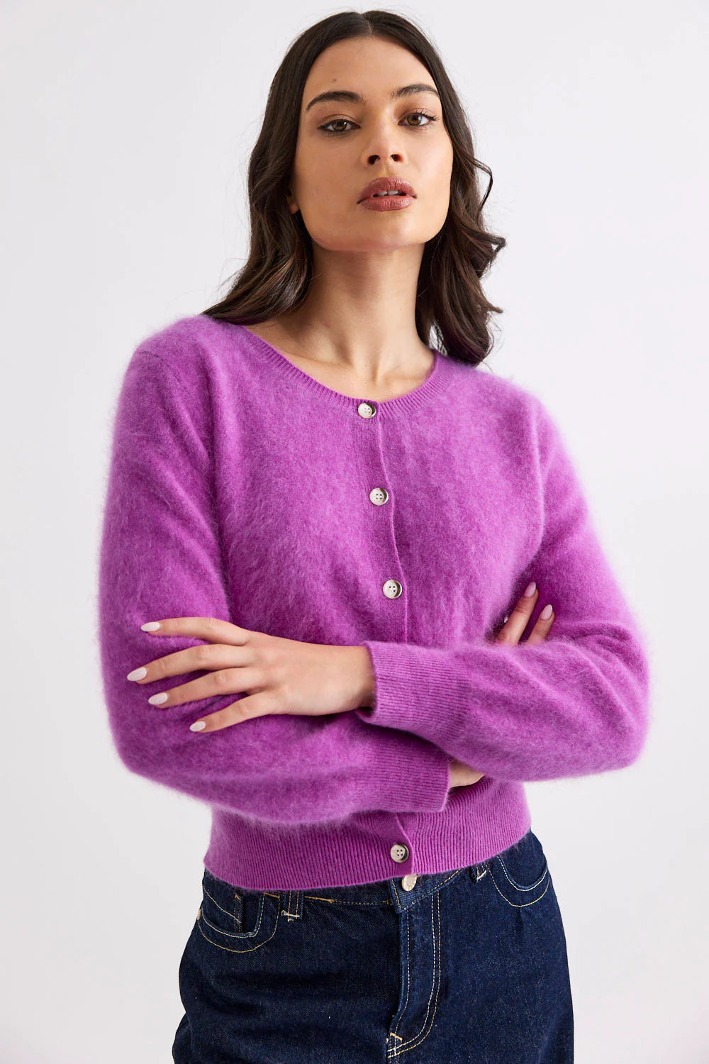 Mia Fratino Sierra Brushed Cashmere/Merino Cardi