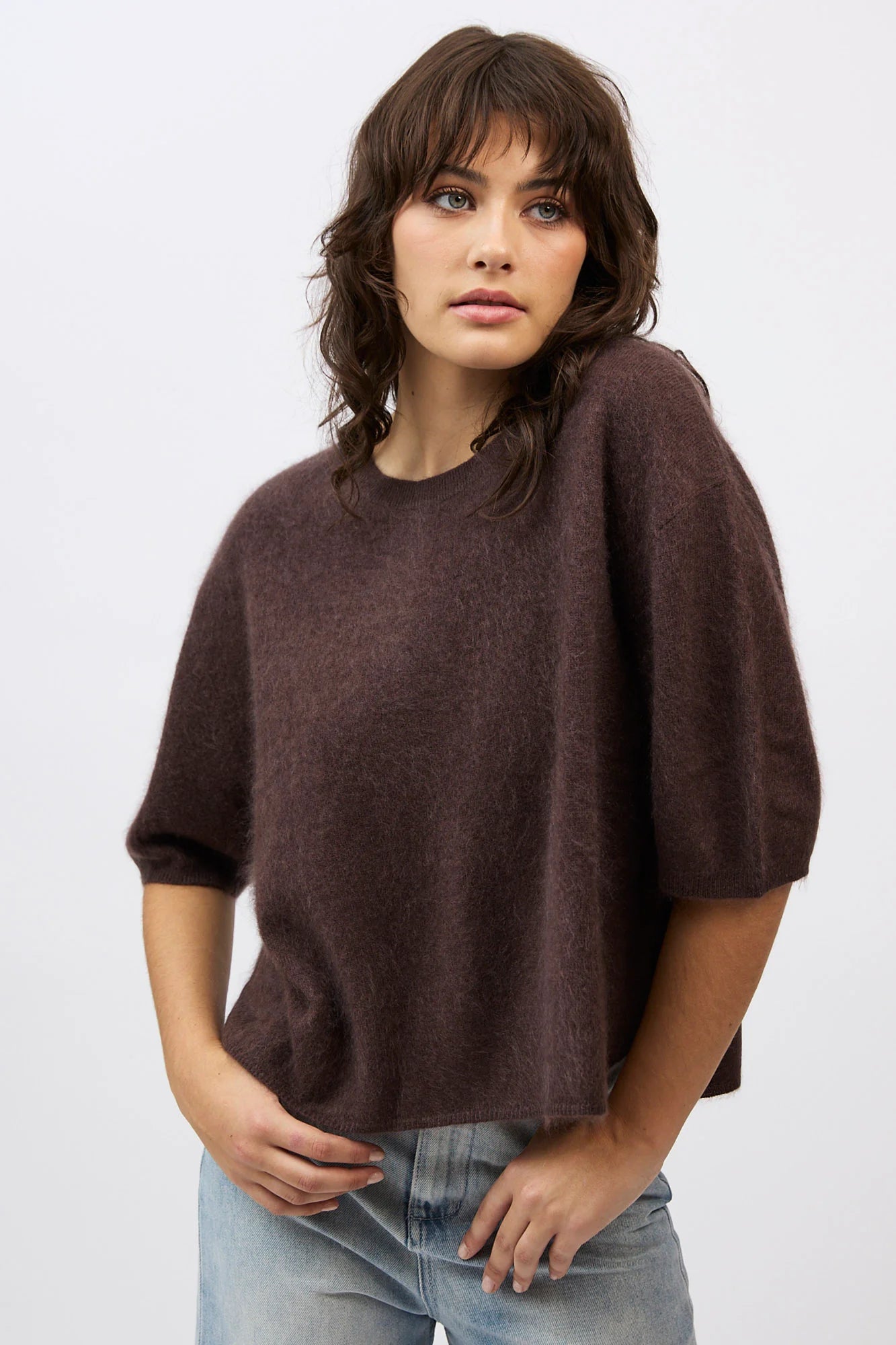 Mia Fratino Eliza Brushed Cashmere/Merino Tee