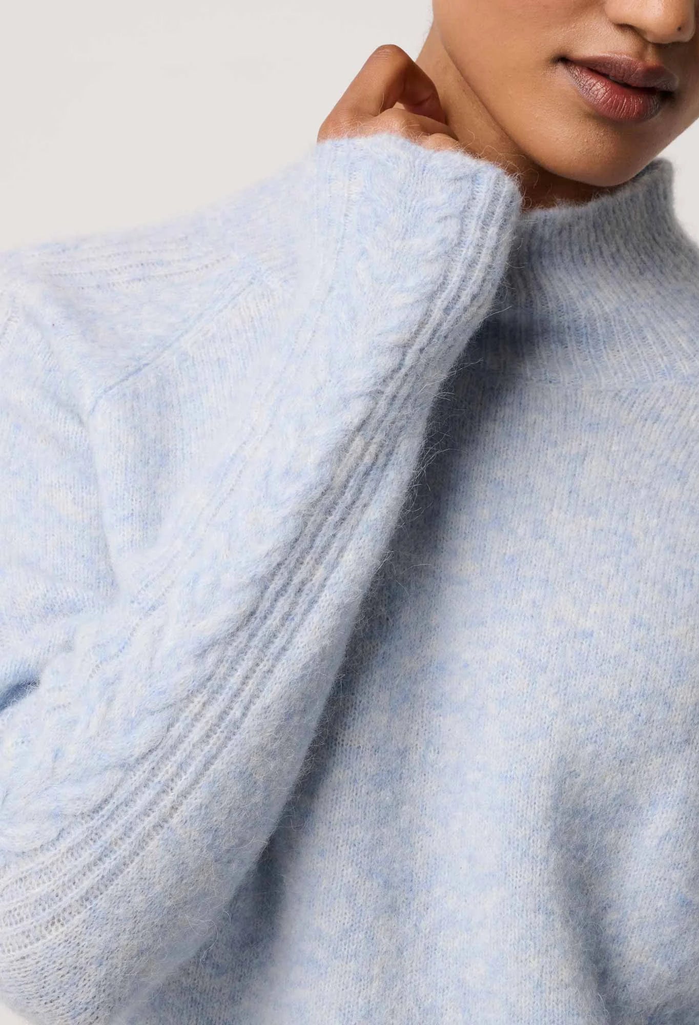 Oncewas Savanna Alpaca Blend Sweater in Blue Frost