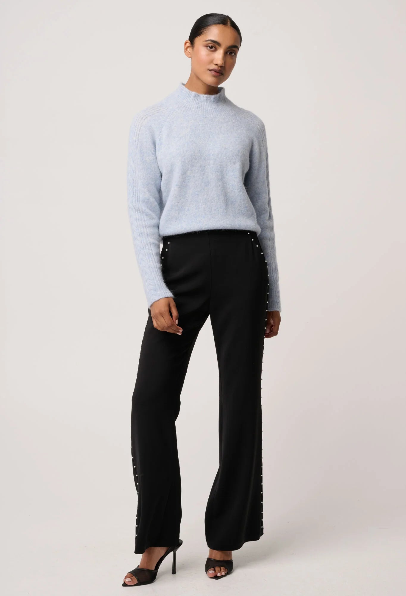 Oncewas Savanna Alpaca Blend Sweater in Blue Frost