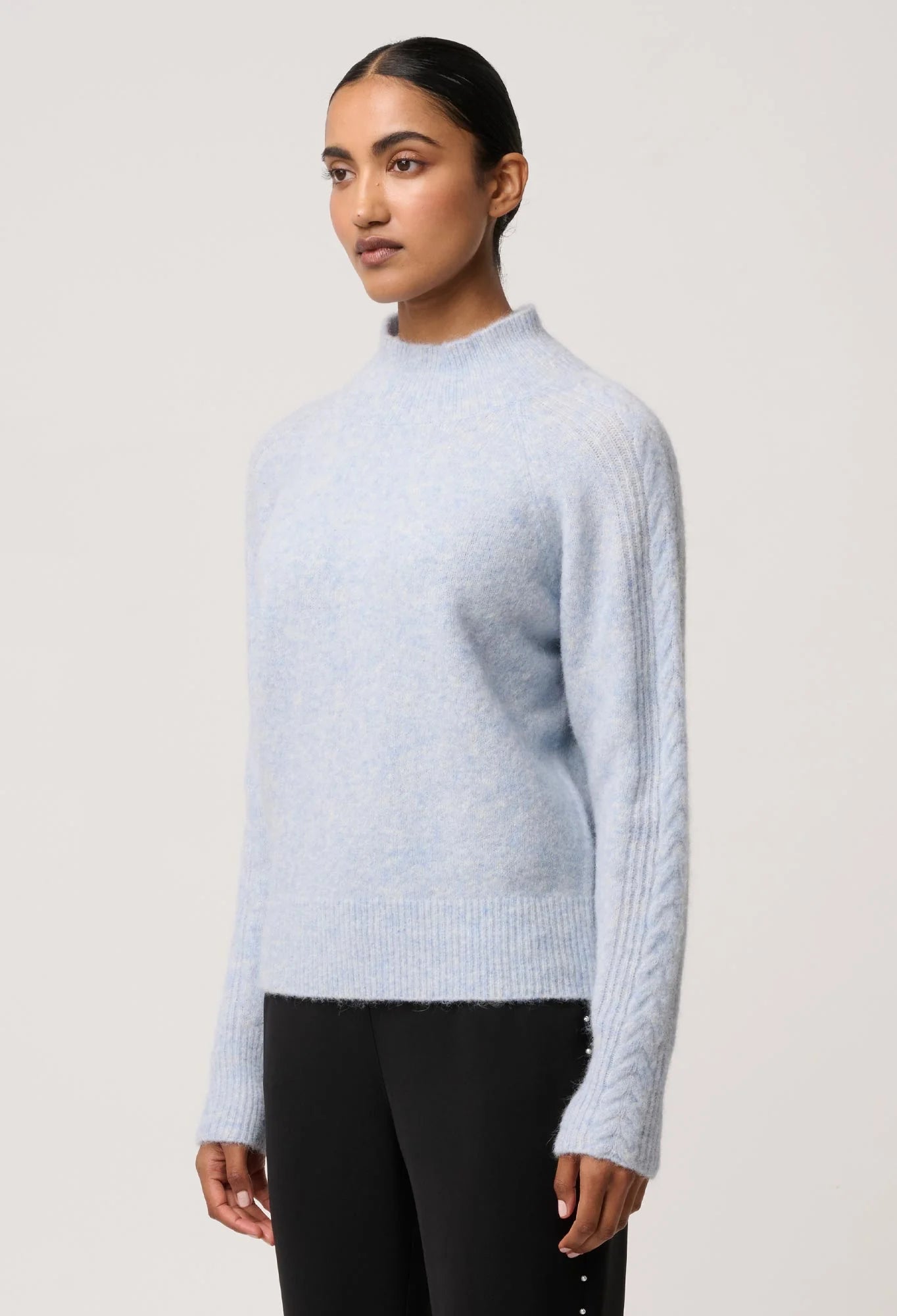 Oncewas Savanna Alpaca Blend Sweater in Blue Frost