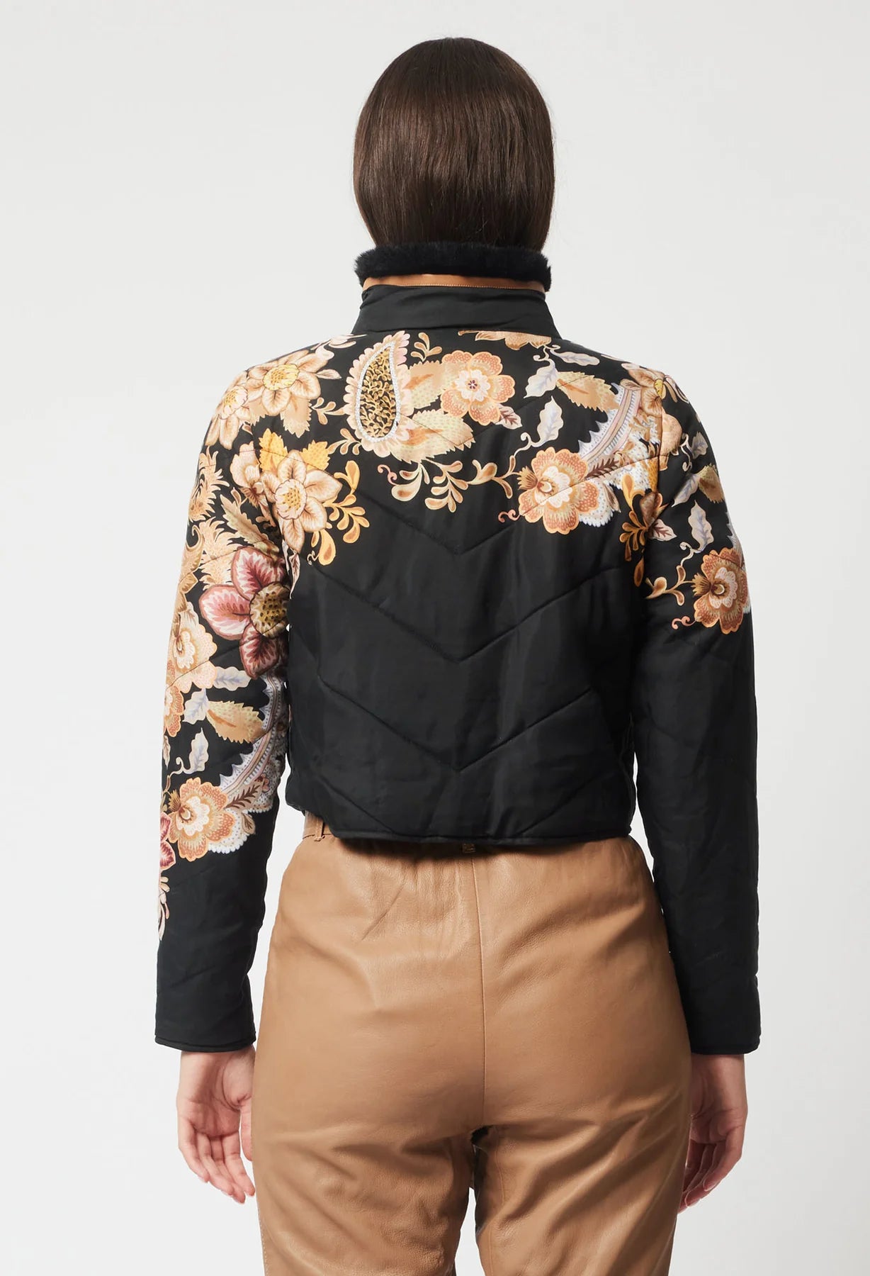 OnceWas Empress Crop Bomber Jacket
