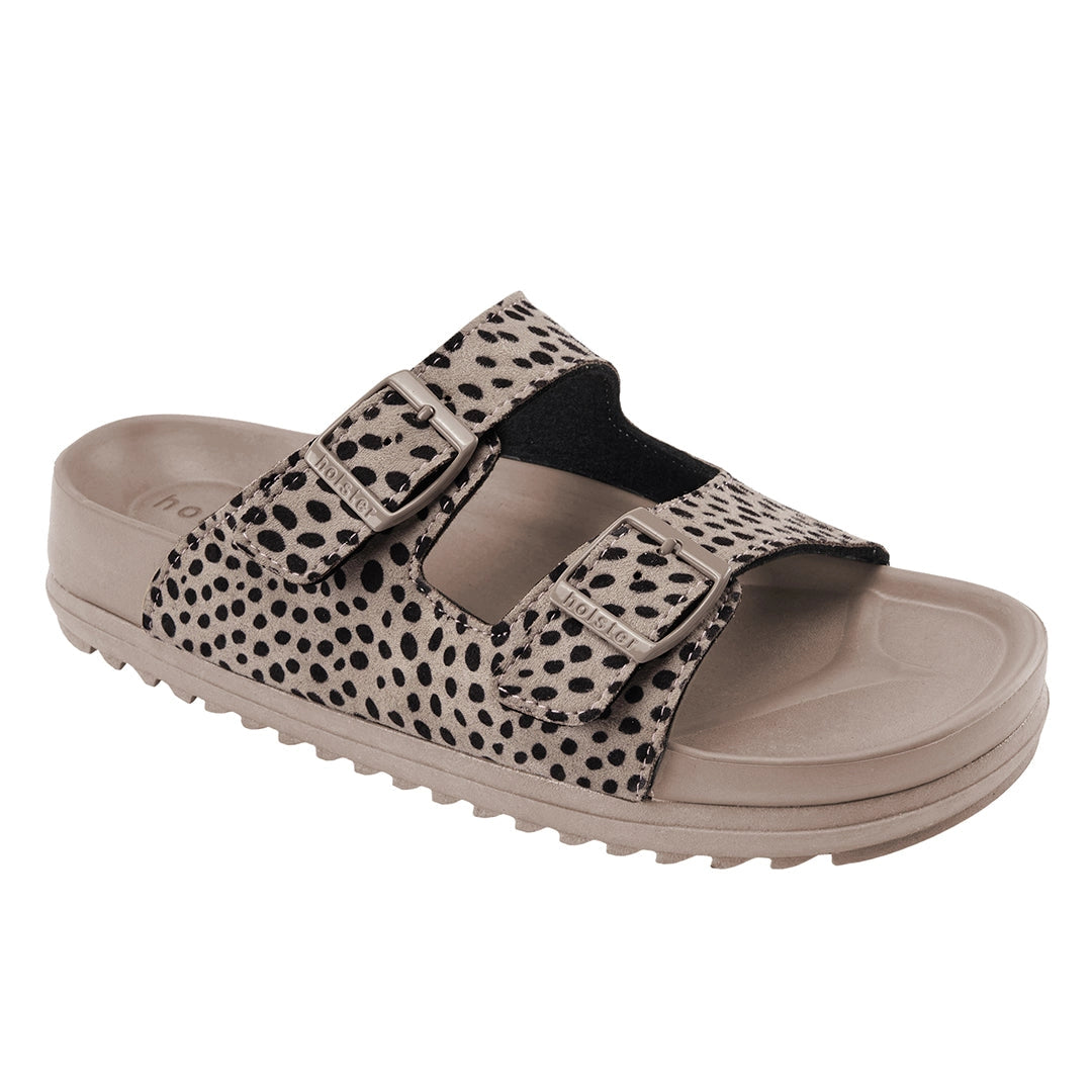 Stride Double Buckle Cheetah Slides