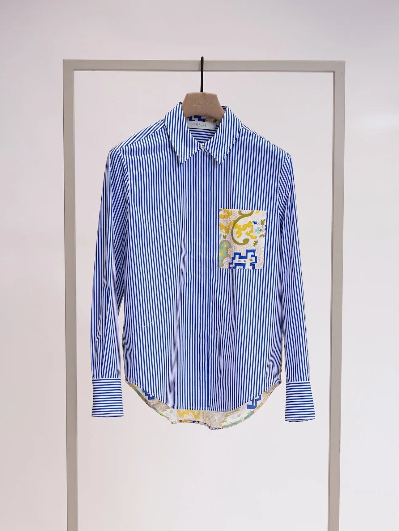 Herzens Cotton Silk Stripe Shirt Style 6222