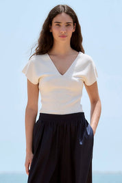 Sita Murt V-Neck Ribbed Sweater Top